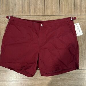 NWT- men’s Calvin Klein maroon swim trunks. Size XL